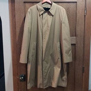 Men’s Vintage London Fog Danton 42 Long Maincoat Trench Coat with Zip In Liner